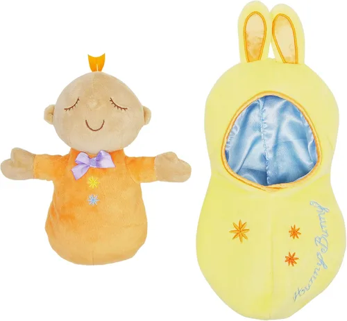 Vista 4 de Manhattan Toy Peluche de muñeca bebé con acogedor saco de dormir, Hunny Bunny