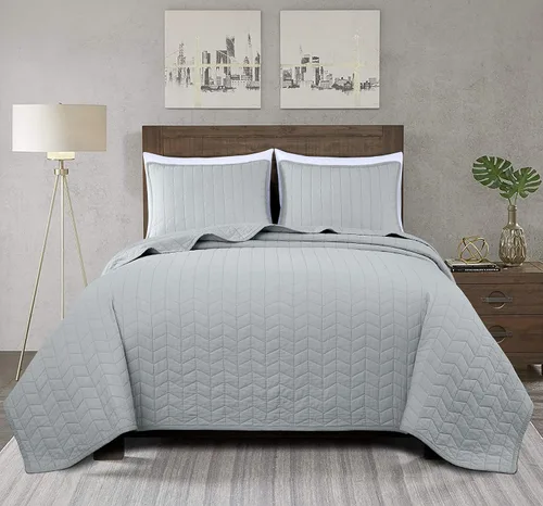 Vista 14 de Chezmoi Collection - Juego de fundas de edredón y fundas de almohada de algodón macizo, estilo vintage, Algodón, Blanco, gemelo