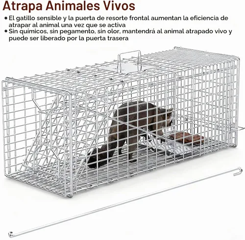Vista 3 de Trampa grande para animales vivos, trampa plegable humana