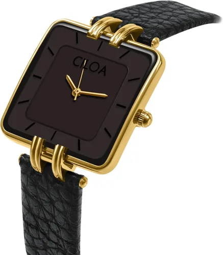 Vista 2 de Reloj con correa de cuero para mujer, elegante, elegante, clásico, casual, a la moda, cuadrado, reloj de regalo para ella