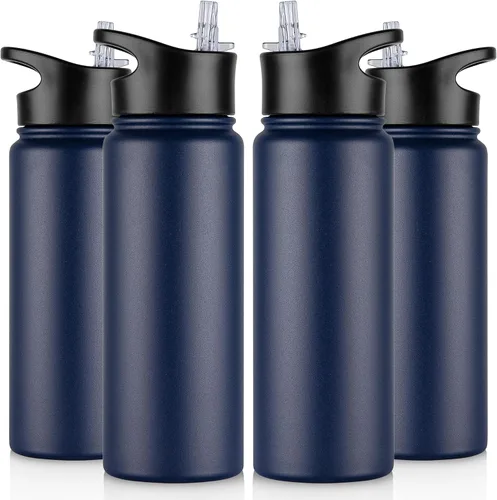 Vista 49 de Botella de agua aislada de 64 onzas con tapas de pajita y boquilla, jarra de agua de acero inoxidable de medio galón con mango de paracord, vacío