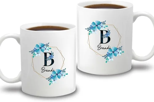 Vista 10 de Taza de café con nombre personalizado, regalo para mamá, esposa, novia, tazas personalizadas para mujeres con letra personalizada del alfabeto, taza