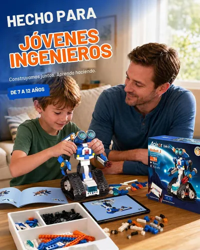 Vista 6 de Apitor STEM Robot Toy 6 en 1 Kit de construcción de robot para niños de 8 a 12 años, aplicación de control remoto, juguetes de codificación STEM