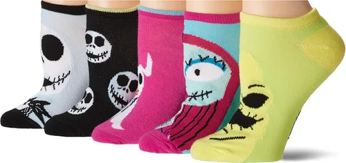 Vista 2 de Disney Paquete de 5 calcetines de pesadilla antes de Navidad para mujer