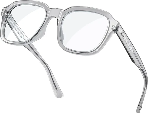 Vista 22 de VISOONE Oversized Cute Chunky Square Computer Glasses for Women Men BENNETT Blocking 99% Harmful Blue Light Anti Glare TR90 Lightweight Clear