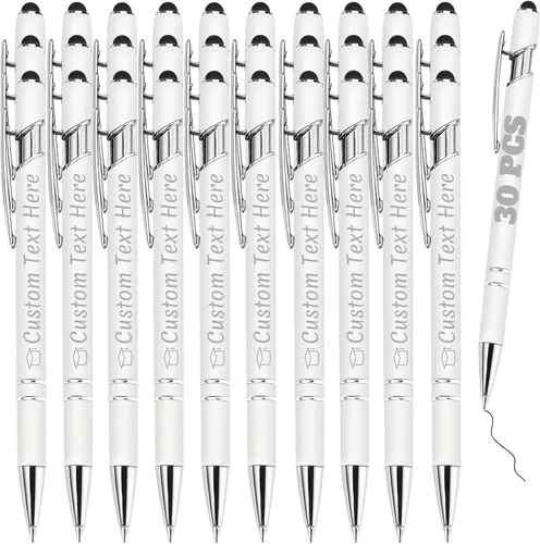 Vista 112 de Bolígrafos personalizados a granel 10 con nombre, grabados con punta de lápiz, bolígrafos de bola personalizados de escritura suave, regalos