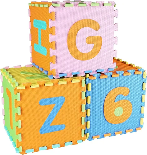 Vista 9 de BalanceFrom Tapete de juego de rompecabezas para niños con azulejos entrelazados de espuma EVA