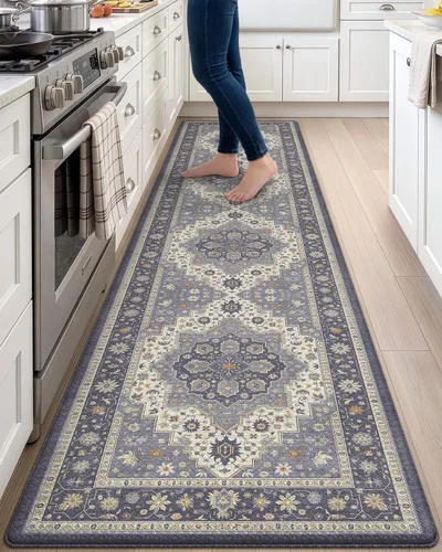 Vista 52 de DEXI Alfombrillas de cocina acolchadas antifatiga, 24 x 87 pulgadas, color Beige claro