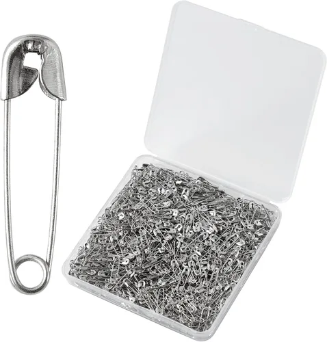 Vista 8 de Juego de 1000 pasadores de seguridad pequeños, de 0.75 pulgadas/0.748 in, acero niquelado resistente a la oxidación para manualidades, costura, tela