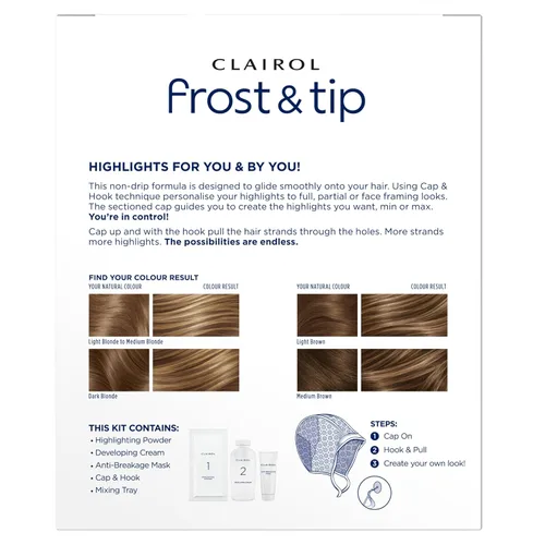 Vista 3 de Clairol Nice'n Easy Frost & Tip - Tinte para el cabello original, color rubio claro a castaño medio, paquete de 1 unidad