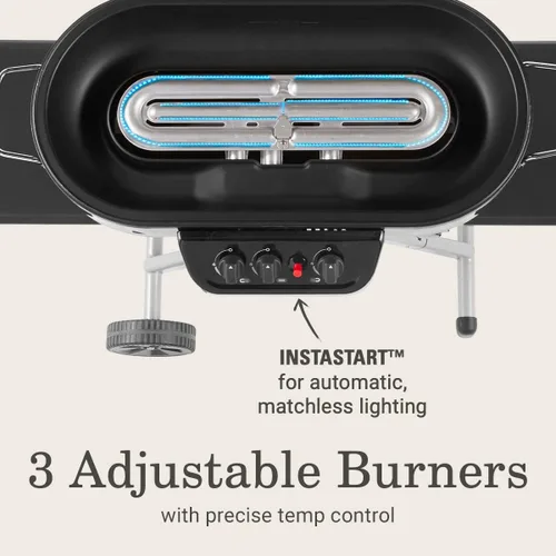 Vista 4 de Coleman RoadTrip Swaptop - Parrilla de gas con control de temperatura en hierro fundido verde y aluminio
