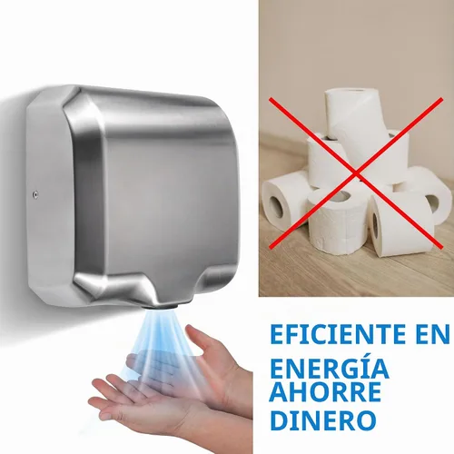 Vista 5 de Goetland Secador de manos comercial de acero inoxidable 1800w automático de alta velocidad resistente con pulido mate, paquete de 2