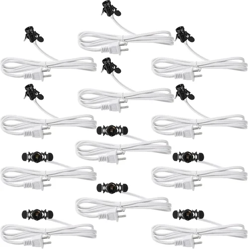 Vista 14 de Macarrie 2 Piezas Cables de Lámpara con Clip con Portalámparas E12 Cable de Repuesto de Lámpara Individual para Accesorios de Decoraciones de Pueblo