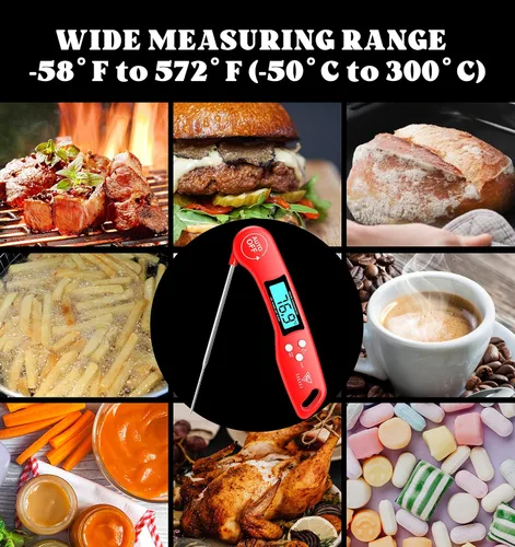 Vista 7 de DOQAUS - Termómetro de carne (actualizado 2021), termómetro de comida de lectura instantánea para cocinar, termómetro digital de cocina con pantalla