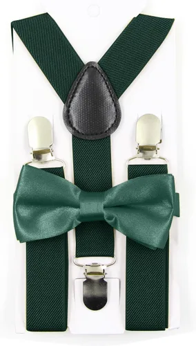 Vista 6 de Conjunto de corbata michi y tirantes ajustables unisex Hanerdun para niños y niñas - Idea para regalo