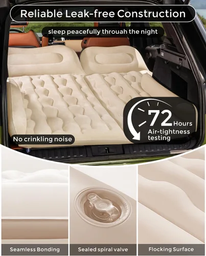 Vista 3 de BEBAS Car Air Mattress for SUV Truck Back Seat Camping Inflatable Bed Beige