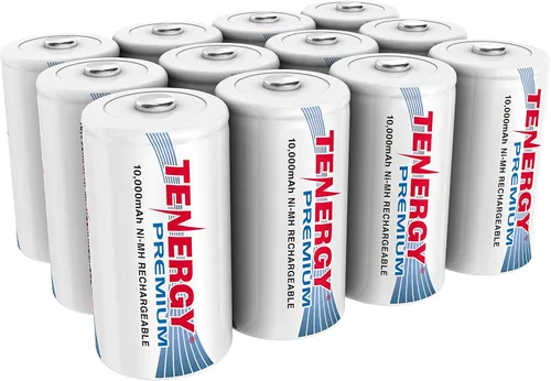 Vista 9 de Tenergy Combo: 4 baterías recargables de tamaño D premium de alta capacidad 10000mAh NiMH - Certificado UL