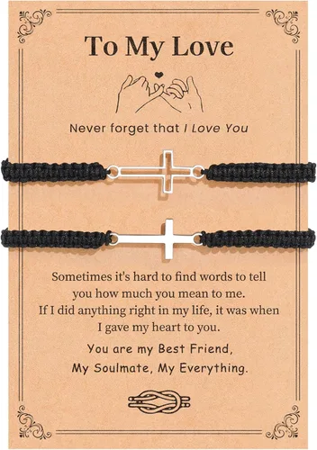 Vista 8 de VU100 Pulseras a juego para parejas Pulseras Regalos para novia novio Regalos de relación a larga distancia Pulseras a juego Regalo para aniversario