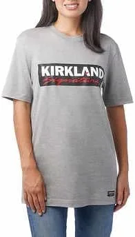 Vista 3 de Kirkland Signature Unisex Logo Camiseta Gris Para Hombre S Mujer M, gris, S-M