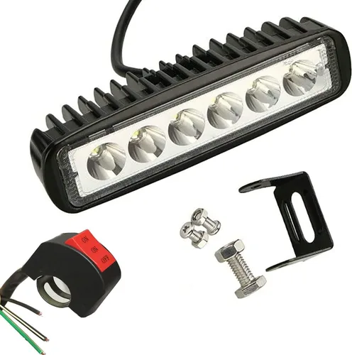 Vista 10 de Yibid Faro de trabajo LED de 18W para motocicleta, luz delantera antiniebla para Honda Yamaha Suzuki Bobber Cafe Racer Cruiser ATV, embarcaciones