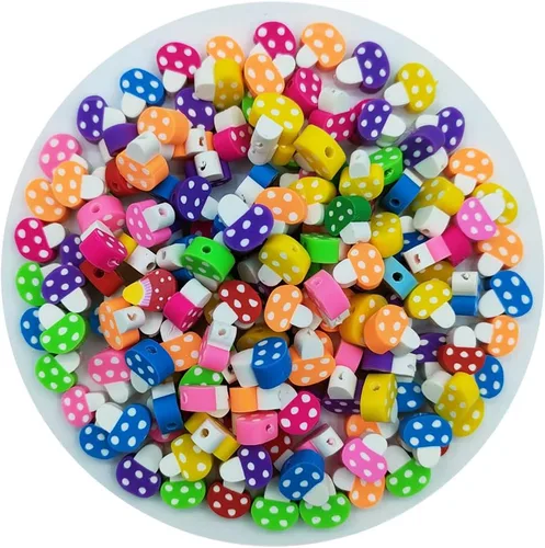 Vista 16 de 200 cuentas de arcilla polimérica de flores, cuentas espaciadoras de flores mixtas para hacer pulseras, collares, joyas