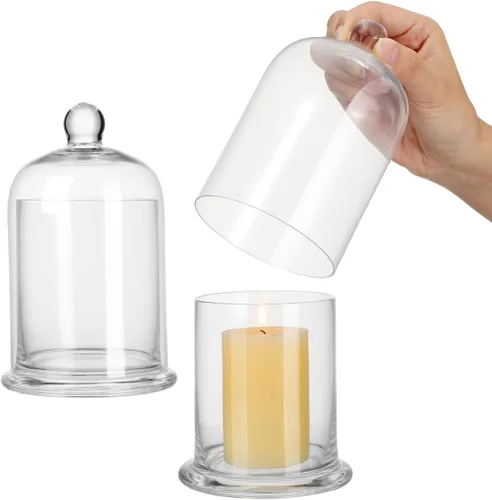 Vista 8 de EXCEART Juego de 2 velas de cristal transparente para decoración de boda, adorno transparente