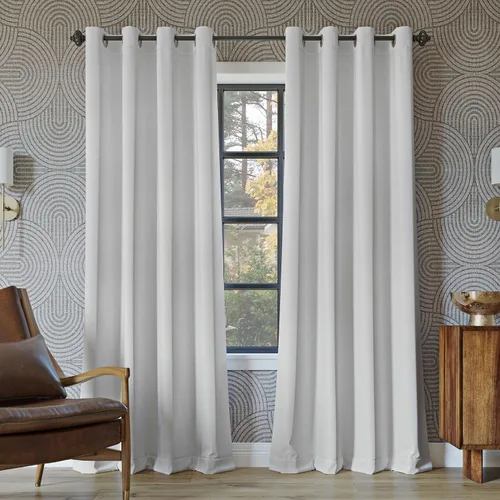 Vista 14 de Sun Zero Nordic - Juego de 2 paneles de cortinas con ojales de grado teatral extremo 100% opacas, 104" x 96" (2* 52" x 96"), cortinas opacas blanco