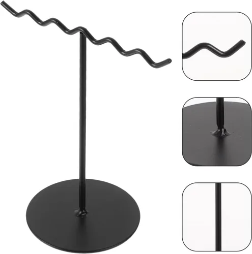 Vista 8 de ABOOFAN Soporte de joyería de metal con barra en T, organizador de joyas, soporte de exhibición de collar, torre para llavero, colgador de aro