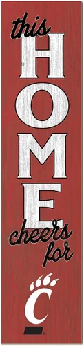 Vista 8 de KH Sports Fan Letrero de Alabama Crimson Tide This Home Cheers for Porch Leaner, 11 x 46 pulgadas, carmesí de marea carmesí; muestra tu espíritu