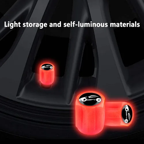 Vista 4 de 16 piezas de tapas fluorescentes para válvulas de neumáticos, tapa de válvula de aire para rueda de auto luminosa, accesorios de decoración