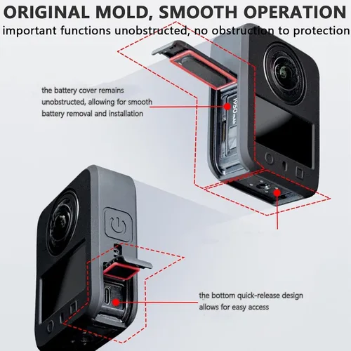 Vista 3 de Funda protectora para DJI Osmo 360 II/360, silicona funda protectora para DJI Osmo 360 II Accesorios (negro)
