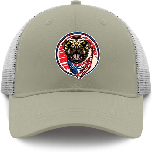 Vista 9 de Sombreros Pug Dog Dad Hat para hombres, divertidas gorras de béisbol ajustables
