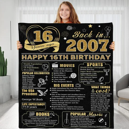 Vista 18 de Back in 1933 - Manta de cumpleaños personalizada para abuela, abuelo, ideas de regalos de cumpleaños para esposa, marido, mamá, papá, amigos, manta