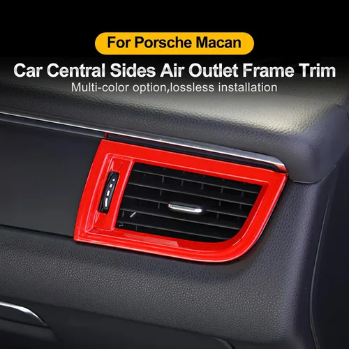 Vista 2 de Marco de salida de aire lateral para Porsche Macan 2014 2015 2016 2017 2018 2019 2020 2021 2022 2023 automotriz Accesorios interiores ABS 4 piezas