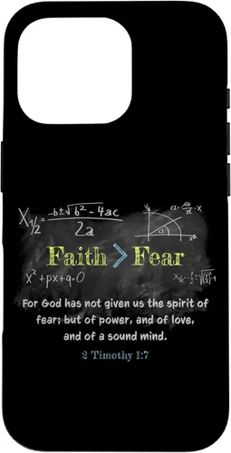 Vista 20 de Faith > Fear 2 Timothy 1:7 Christian Verse Math Equation Case for iPhone 17
