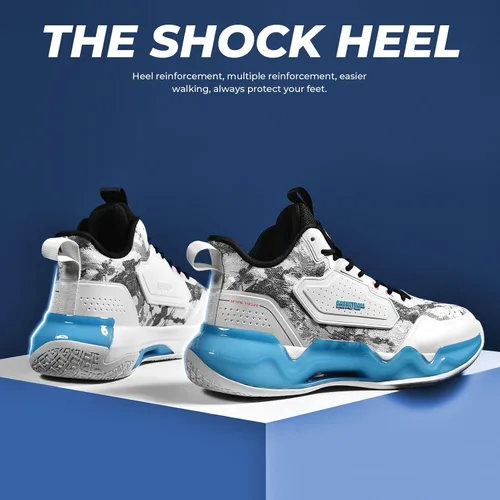 Vista 5 de ASHION Men's Basketball Shoes Mid Basketball Sneakers Non-Slip Outdoor Cushioning Workout Shoes