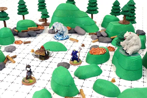 Vista 7 de Dirt Cheap Dungeons Owlbear - Juego de 116 colinas modulares y dispersión para mapas de batalla de cuadrícula de 1 pulgada, escenario TTRPG de 3.5