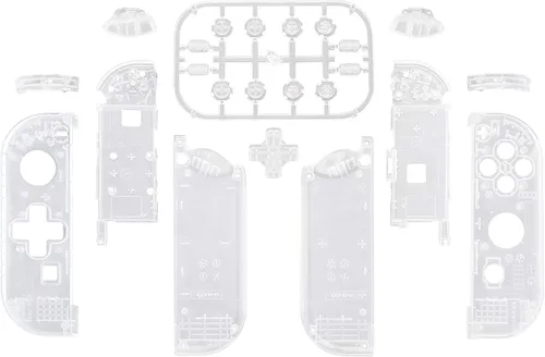 Vista 2 de eXtremeRate Transparent Clear Joycon Handheld Controller Housing (D-Pad Version) wFull Set Buttons, DIY Replacement Shell Case for Nintendo Switch &