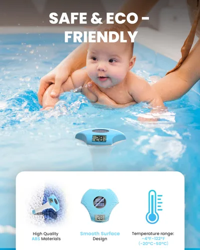 Vista 7 de BALDR Termómetro flotante para piscina, termómetro de piscina con energía solar, fácil de leer/usar