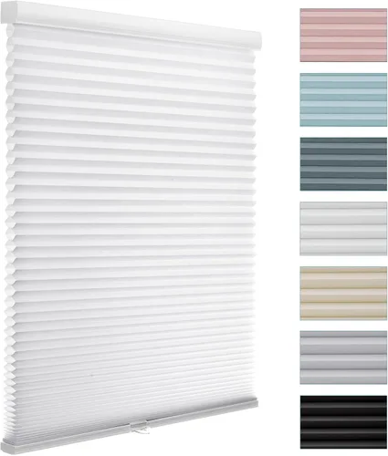 Vista 31 de MYshade Persianas celulares de tamaño personalizado, persianas opacas sin cordones para dormitorio, baño, sala de estar, control de luz, persianas