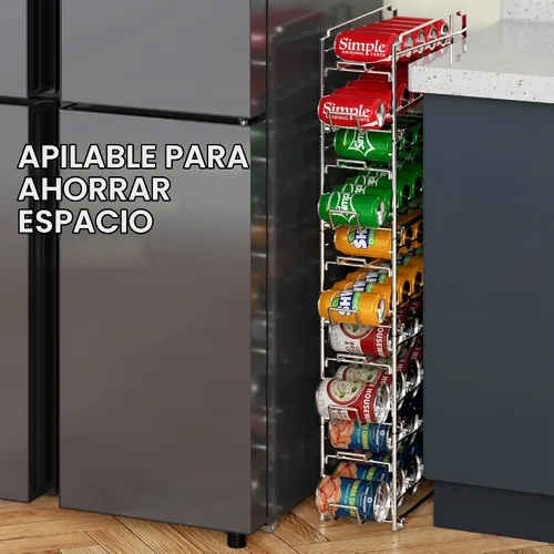 Vista 7 de Simple Houseware Paquete de 4 organizadores dispensadores apilables para cromado
