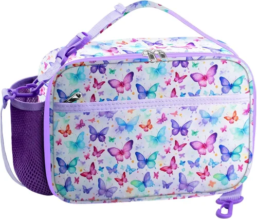 Vista 9 de RLGPBON Lonchera para Niños, Lonchera con Aislamiento Térmico para Niños y Niñas, Bonita Bolsa de Almuerzo y Lonchera Reutilizable para Niños