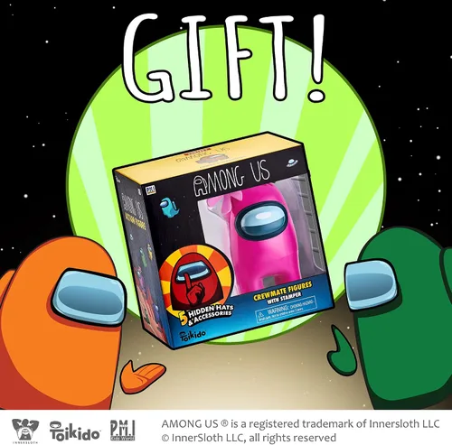 Vista 6 de Among Us Stamper - Figura de personaje de videojuego de 7 pulgadas, color rosa