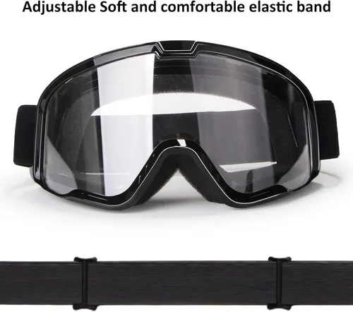 Vista 5 de Gafas de motocicleta para hombres y mujeres, gafas de motocross, de ATV, gafas para montar, gafas de viento, gafas de visión amplia, gafas