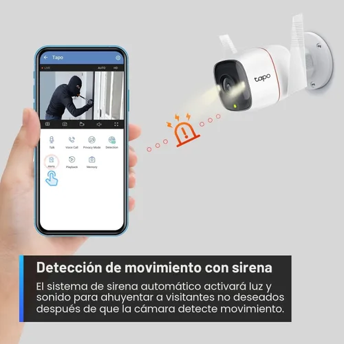 Vista 6 de Tapo TP-Link - Cámara de seguridad 2K con cable para exteriores, IP66