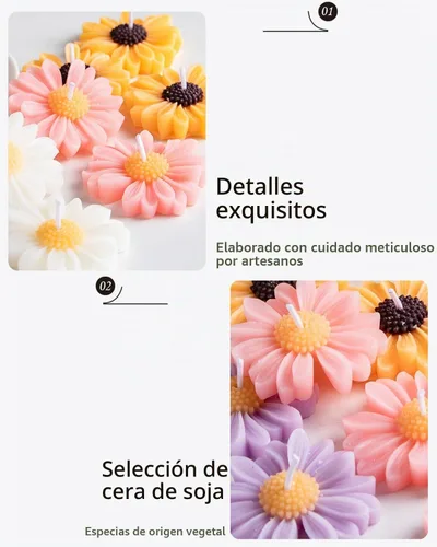 Vista 3 de Velas de colores flotantes de manzanilla, velas grandes perfumadas románticas de 2 pulgadas para jarrones cilíndricos, centros de mesa en bodas