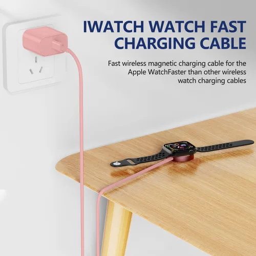 Vista 4 de Susnwere Cargador Rápido para Cargadores de Apple Watch con Bloque de Carga de 20W, USB C Magnético para Cable de Carga Rápida i-Watch para Watch