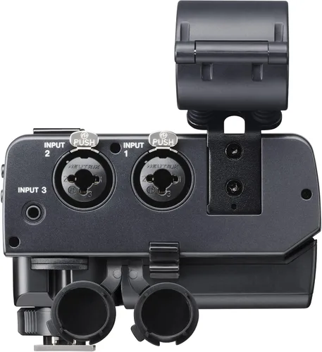 Vista 3 de Tascam Kit analógico XLR adaptador de micrófono para cámaras sin espejo, negro (CA-XLR2d-AN)