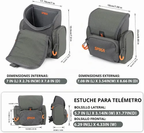 Vista 5 de SPIKA Binocular Arnés Pecho Pack, Bino Case con Telémetro Impermeable Bolsa para Caza Verde Armada (ArmyGreen)
