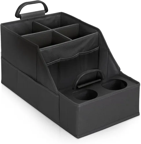 Vista 11 de MULISOFT Organizador de asiento de automóvil, organizador de asiento trasero con 11 compartimentos de almacenamiento y 2 portavasos, organizadores